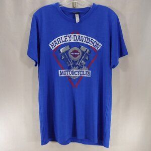 Mens 2024 Harley Davidson Royal Blue T-Shirt Warr's Kings Road London England M